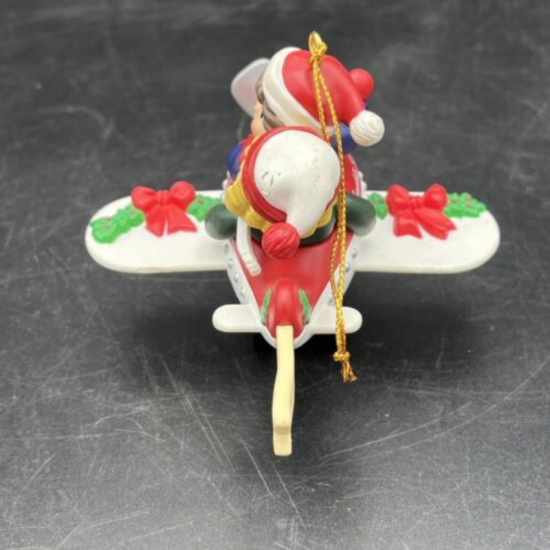 1998 CAMPBELLS SOUPS CHRISTMAS TREE ORNAMENT AIRPLANE HAPPY HOLIDAYS RED WHITE